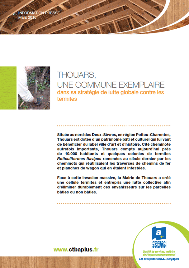 Information presse sur la lutte de Thouars contre les termites