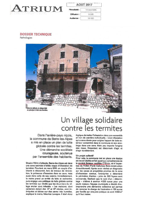 Revue de presse sur la lutte d'un village contre les termites