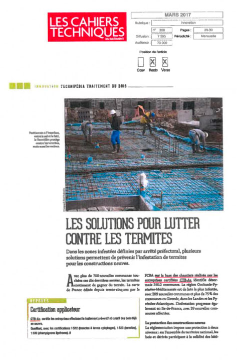 Article sur les solutions de lutte contre les termites