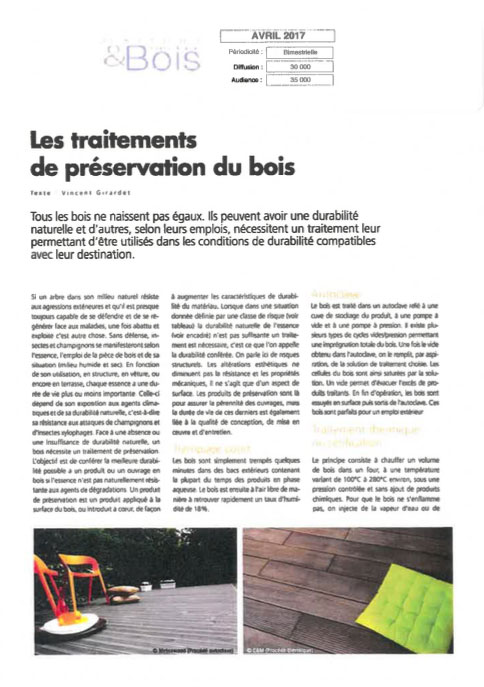 Article sur les traitements de préservation du bois
