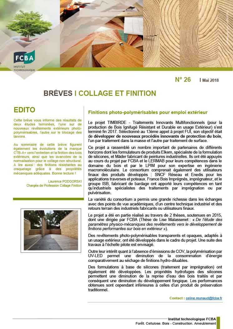 Brève sur le collage et la finition bois