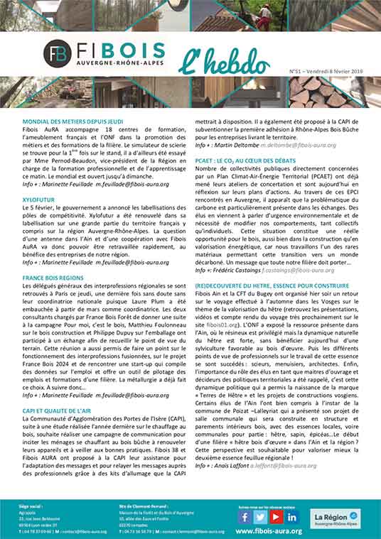 Article de Fibois AuRA sur la filière bois
